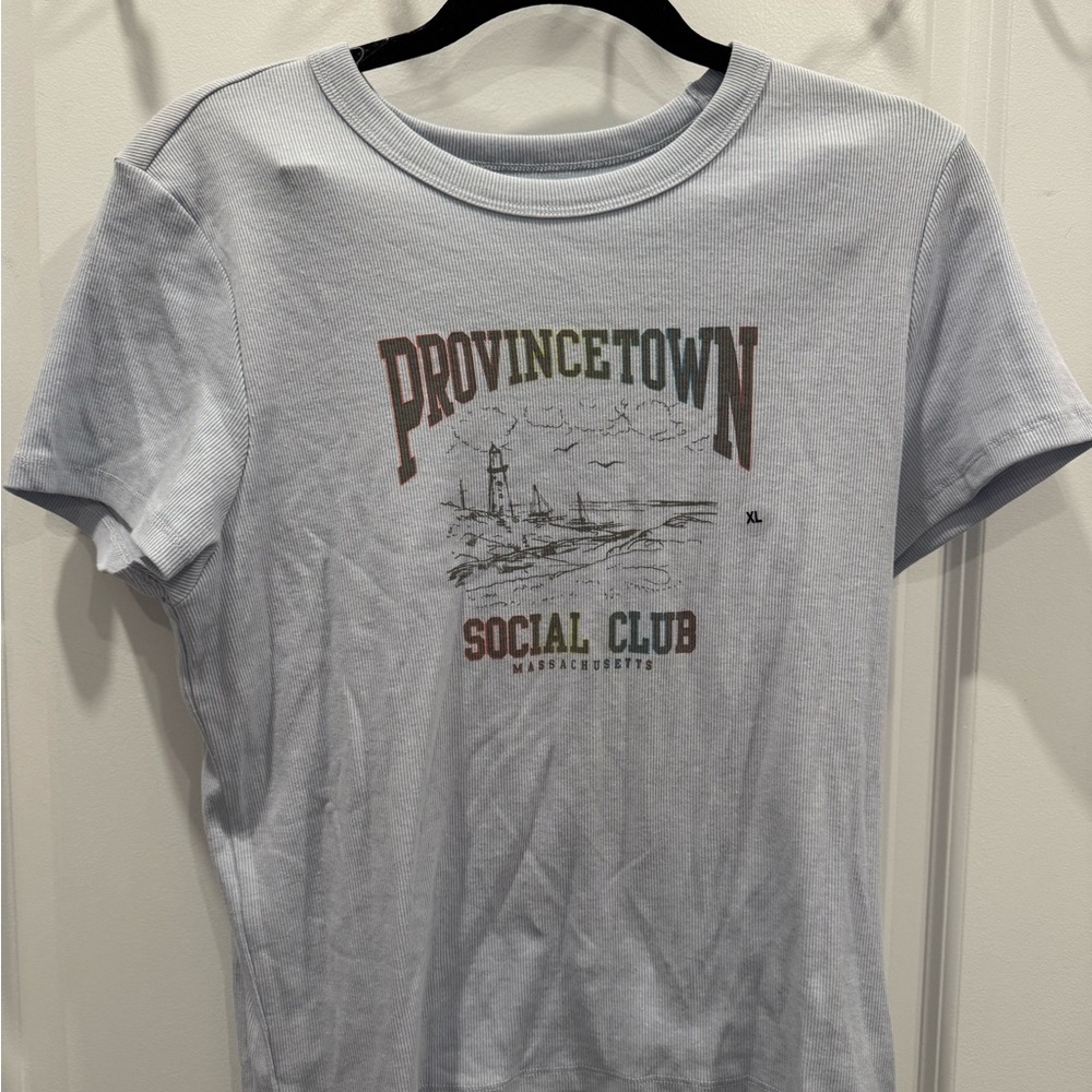American Eagle Provincetown Social Club Graphic Tee - Light Blue - Picture 2 of 4